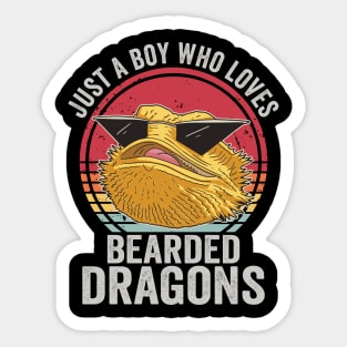 Just A Boy Who Loves Bearded Dragons Sticker